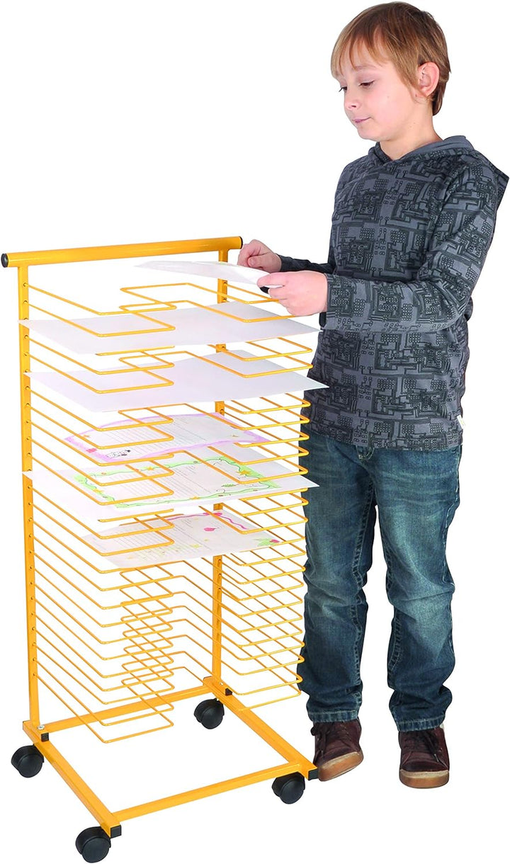 EDUPLAY 240080 Papiertrockenständer, Gelb, pulverbeschichteter Stahl