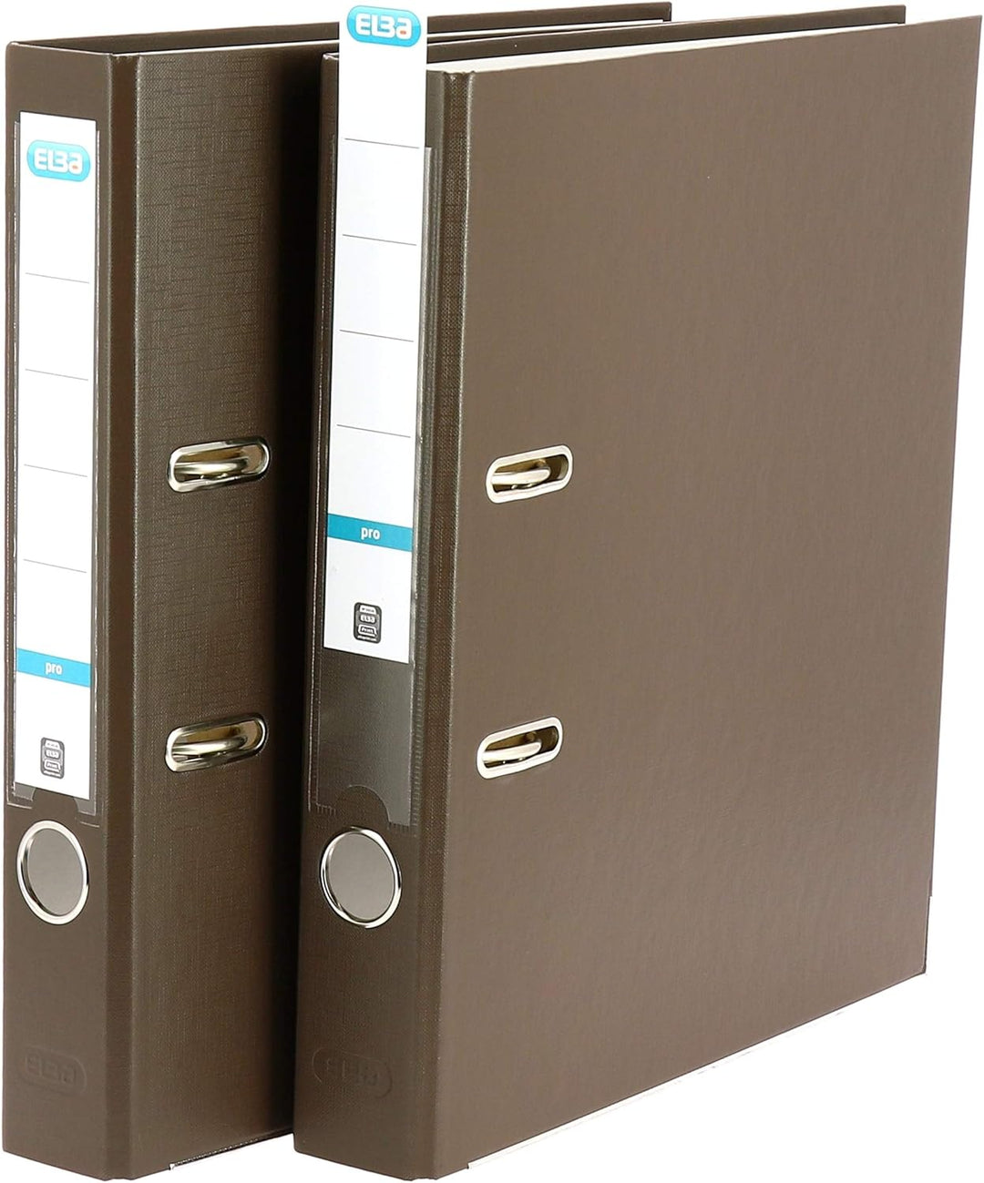 Elba Ordner A4, Smart Pro, 5 cm schmal, Kunststoff aussen, braun, 10 Stück, braun