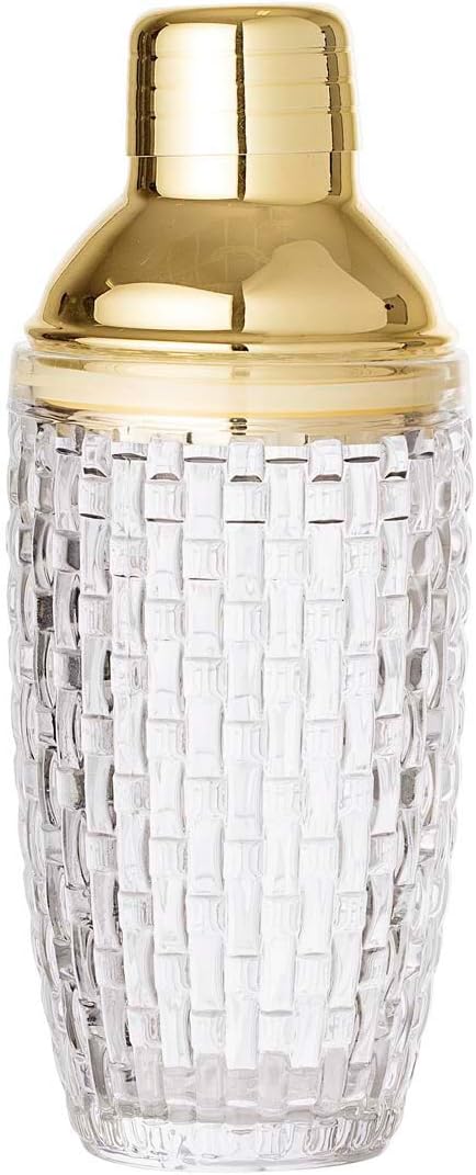 Bloomingville Ananas Dose, gold, 24cm & Cocktailshaker, klar NOSTALGIC Bundle mit Cocktailshaker, Bu