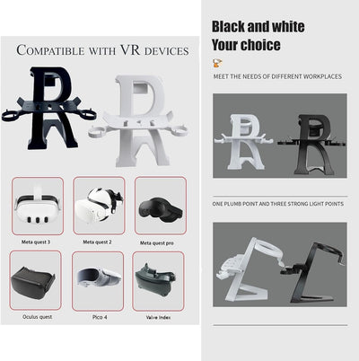 VR-Headset-Schreibtischständer mit Controller-Halterung (weiss), kompatibel mit Quest3/Quest2/Quest