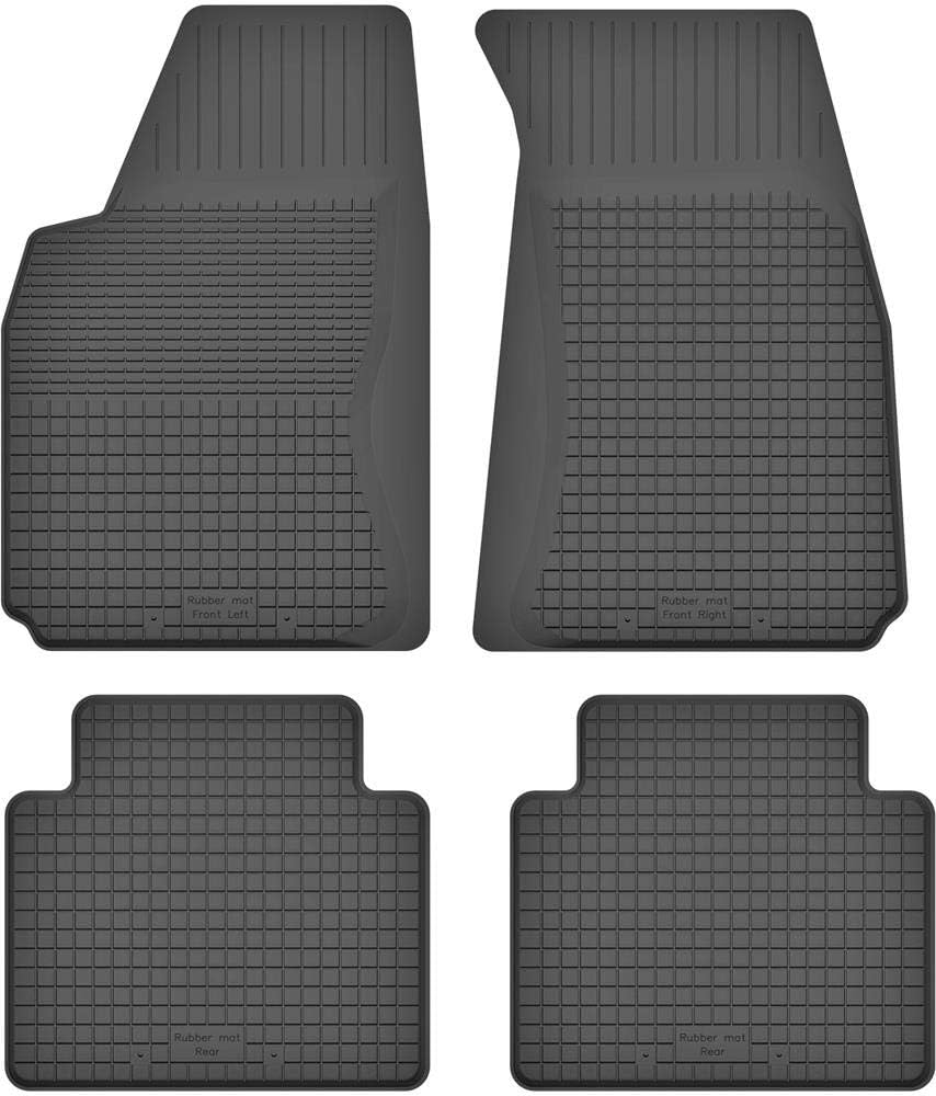Fussmatten Vorne, Hinten 4er Set für Nissan Navara 3 D40 Frontier 2005-2015 Gummi Gumimatten, Vorne,