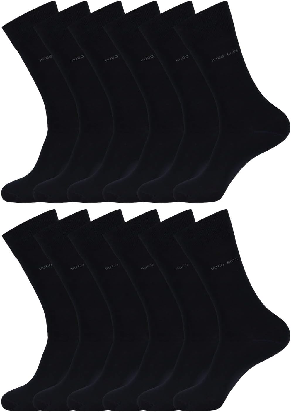 BOSS HUGO Herren Socken Strümpfe Business Marc RS Uni 50388436 12 Paar, Farbe:Schwarz, Grösse:43-46,