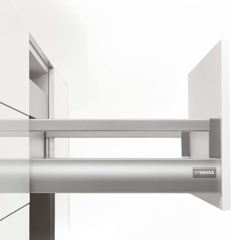 SOTECH DWD-XP Frontauszug H95 / 40 kg/Nennlänge 400 mm/grau mit Rechteckreling und SoftClose Schubla