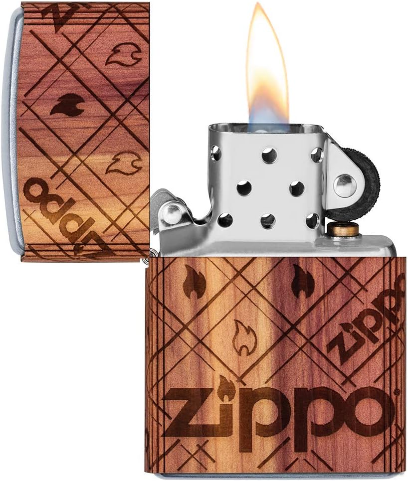 Zippo Woodchuck USA Taschenfeuerzeug, Zedernholz, Braun, Einheitsgrösse (49331), Zippo Cedar Wrap, Z