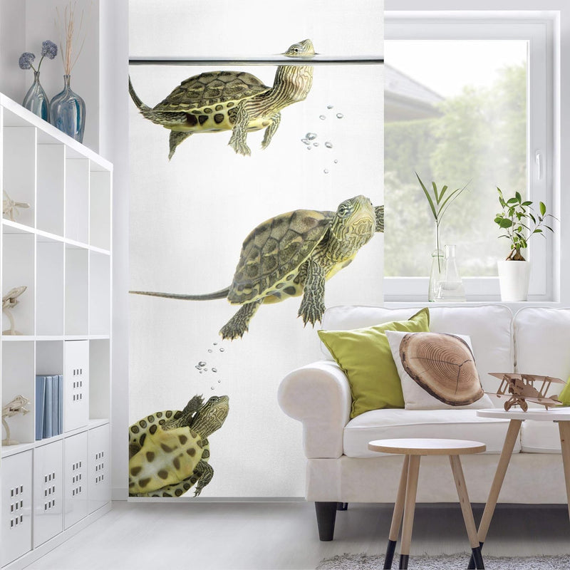 Raumteiler Schildkröten Trio 250x120cm inkl. transparenter Halterung 250x120cm incl. transparent han