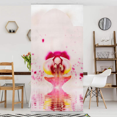 Bilderwelten Raumteiler Gepunktete Orchidee auf Wasser 250x120cm ohne Halterung 250x120cm without ha