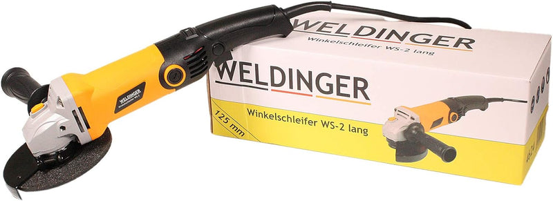 WELDINGER Zweihand Winkelschleifer WS-2 950 W Ø125 mm Spindelarretierung 5 m Kabel 5 Jahre Garantie