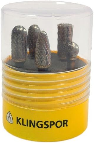 KLINGSPOR 314620 Hartmetallfräser HF100BOX5 Fräser/Set 12,7 x 6 mm Kreuzverzahnung (Inhalt: 1)