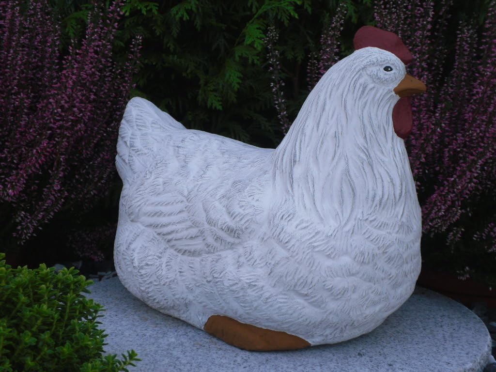 STEINFIGUREN SPICKER Steinfigur Huhn, Henne, Hahn 2er Set 135/5.1, 180/5.1 Gartenfigur Steinguss Tie