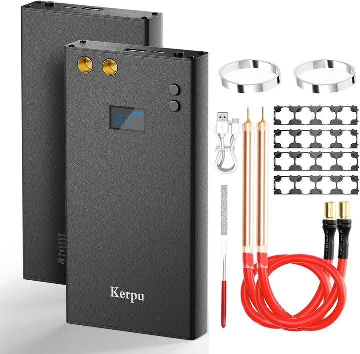 Akku-Punktschweissgerät, Kerpu Mini-Punktschweissgerät mit LCD-Bildschirm, 7500mAh Batterie 70-Gänge