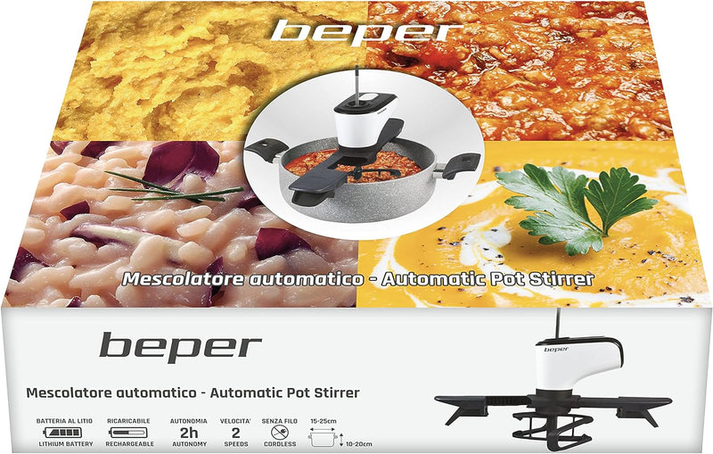 BEPER BP.961 Automatischer Rührer, nverzichtbares Zubehör für die Zubereitung von Gerichten, die ein