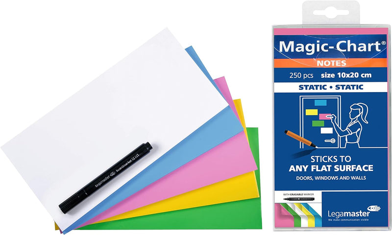 Legamaster Magic-Chart Paperchart Folie - weiss - 80x60cm & Magic-Chart Notes - statisch selbsthafte