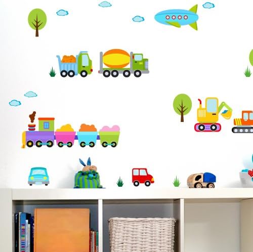 Wandkings Autowelt Wandsticker Megapack Set, 64 Aufkleber, Gesamtfläche 260 x 70 cm