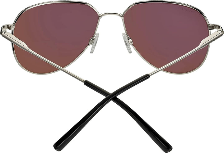 Serengeti Unisex Buche Sonnenbrille, Klein, glänzend, Silber, S