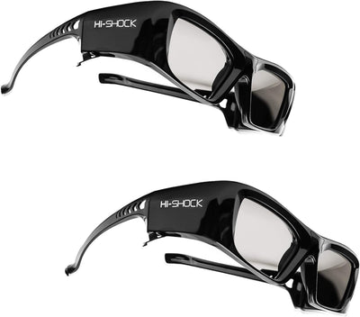 2X Hi-Shock BT/RF Pro Black Diamond | Bluetooth 3D Brille für 3DTV & 3D-RF Beamer von Sony, Epson, J