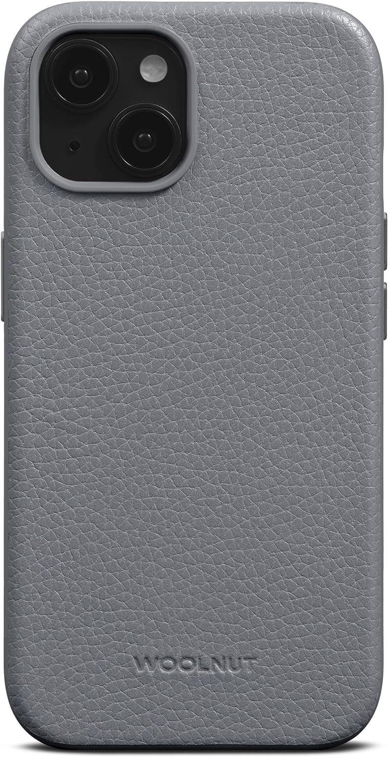 Woolnut Leder Hülle Case für iPhone 15 - Grau iPhone 15 Grau, iPhone 15 Grau