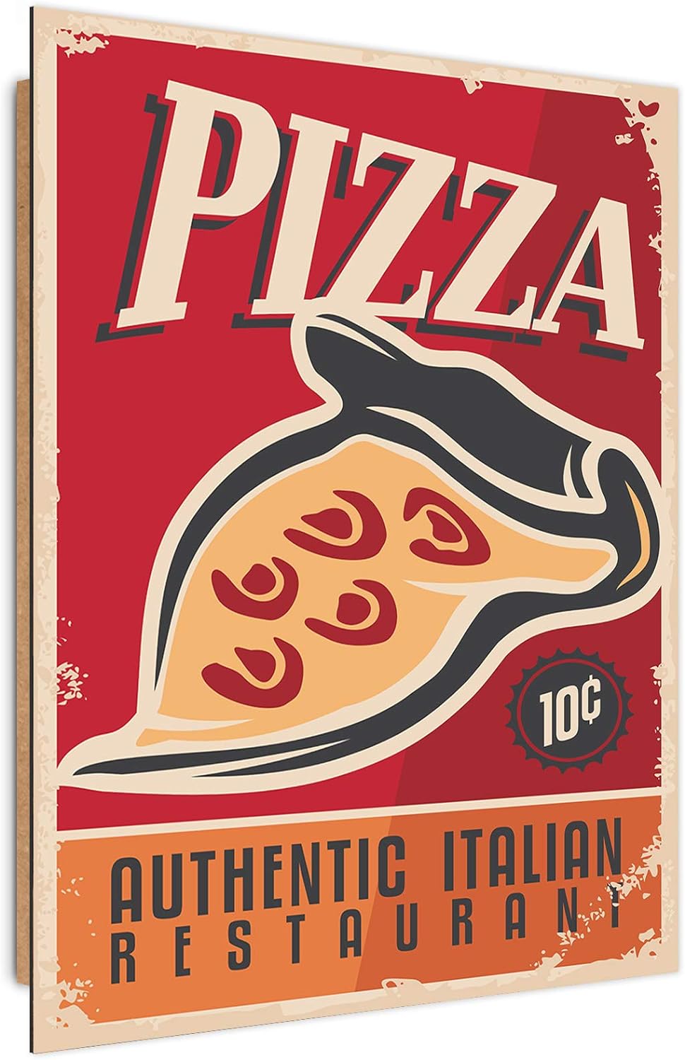 Wandbild XXL Nostalgisch Deko Kunst Bilder rostiges Schild Rot 80x120 cm Deco panel 80x120 cm Rot_A,