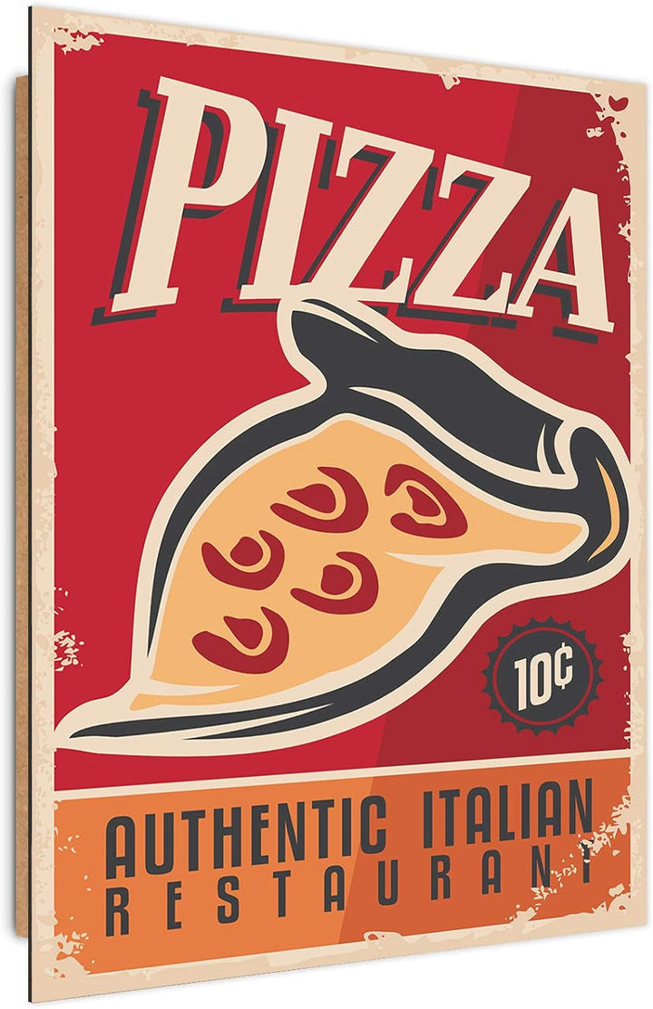 Wandbild XXL Nostalgisch Deko Kunst Bilder rostiges Schild Rot 80x120 cm Deco panel 80x120 cm Rot_A,