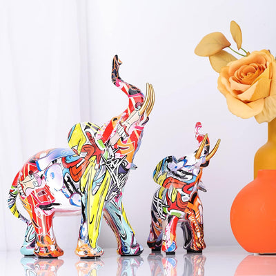 Bunte Elefant figur,Bunte Elefanten Figuren,Elefanten Dekoration,Elefanten Figuren deko,Bunte Elefan