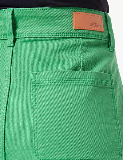 s.Oliver Damen Hose lang Suri Wide Leg 36W / 32L Green Stretched De, 36W / 32L Green Stretched De