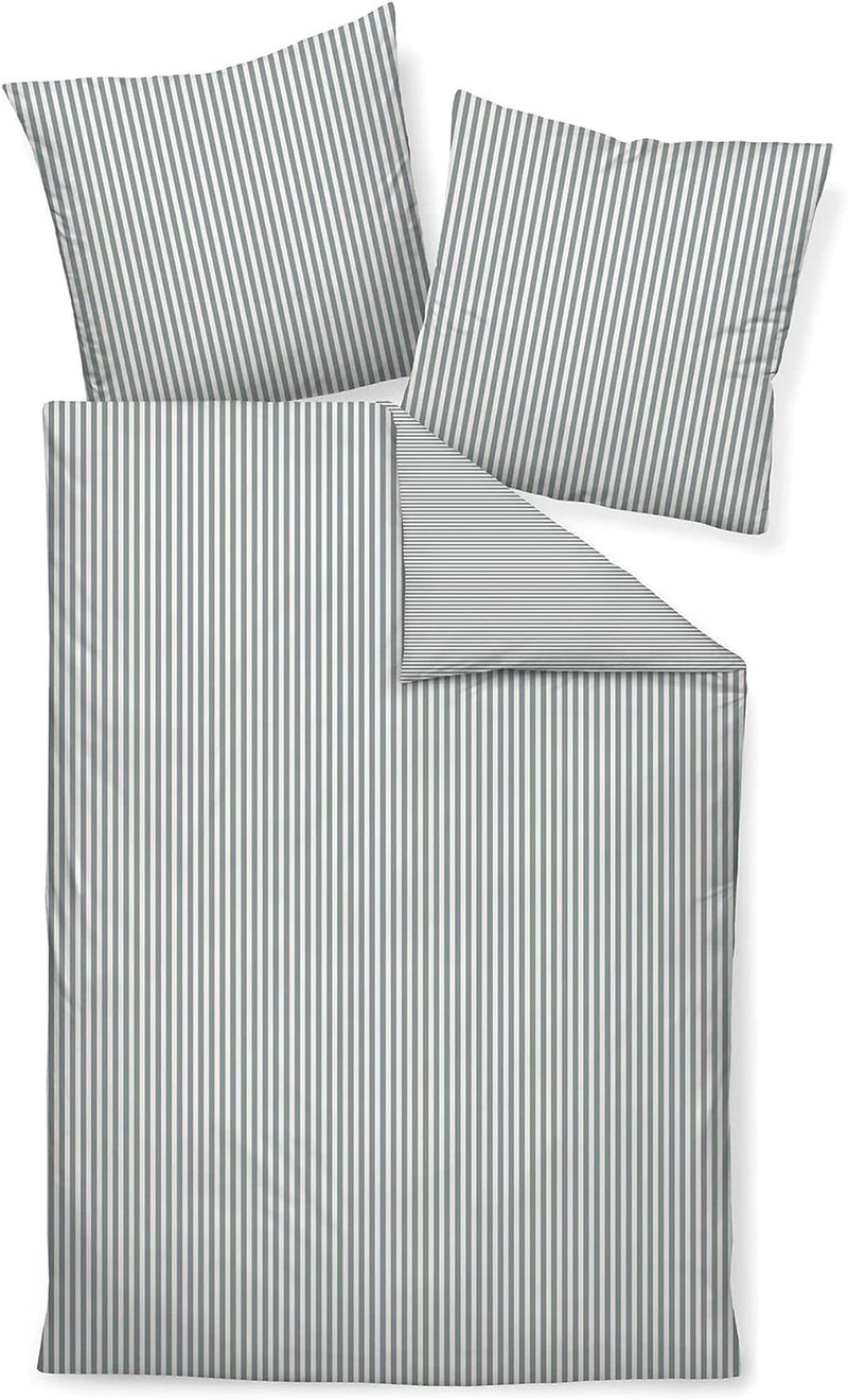 Janine Bettwäsche Modern Classic 3912 Silber - 08 80x80 cm - 135x200 cm, 80x80 cm - 135x200 cm