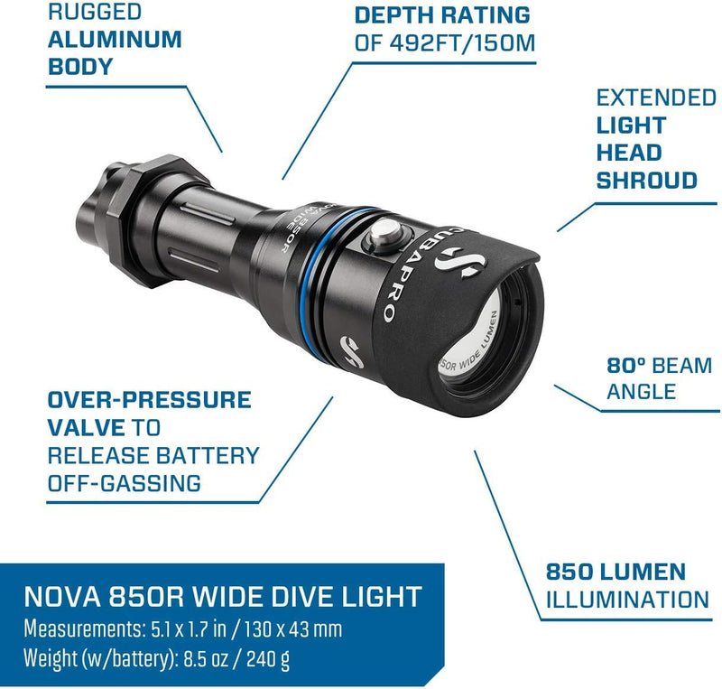 SCUBAPRO - Nova 850R Wide Tauchlampe