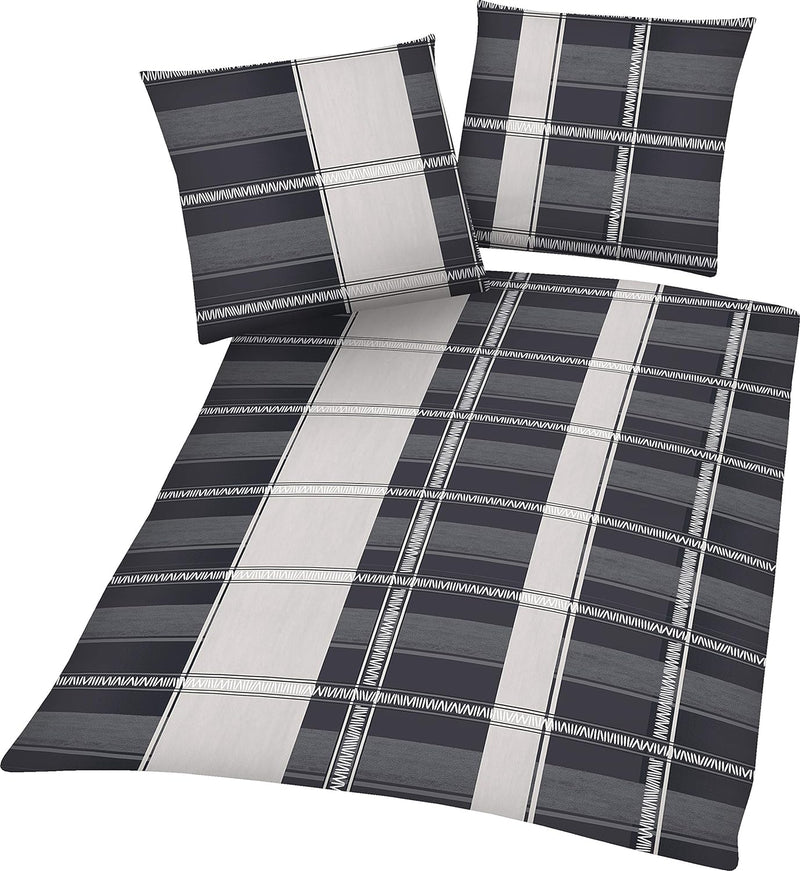Dresscode 3tlg Bettwäsche Set Microfaser Übergrösse 200 cm x 220 cm + 80 cm x 80 cm NEU Streifen Wei