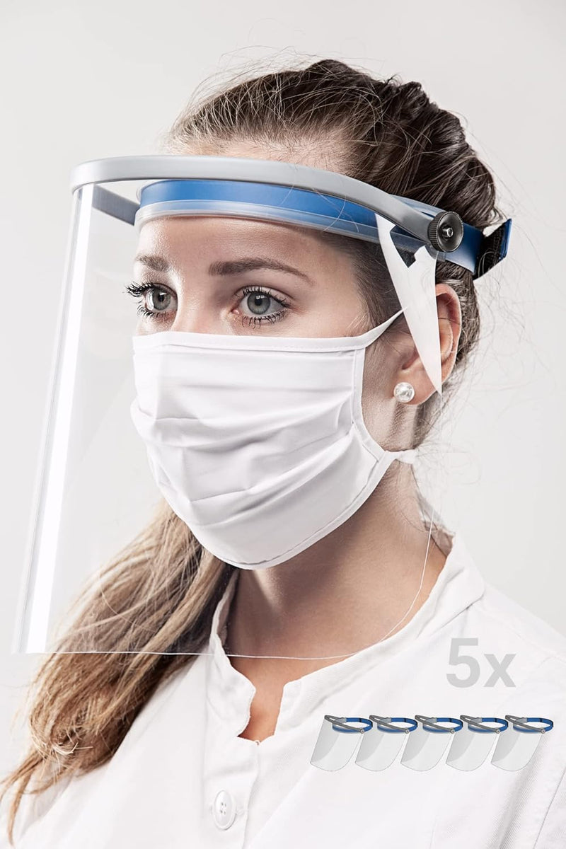 REHAU Face Shield - Gesichtsschutz PET-G, Spuckschutz, Augenschutz, Schutzschild mit Klappvisier (5