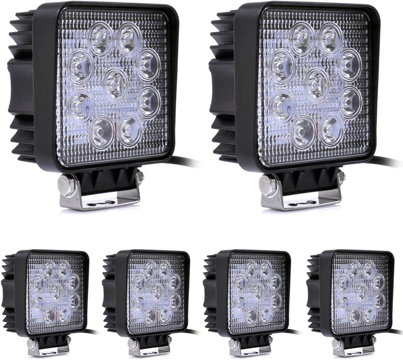 Greenmigo 6x 27W LED Scheinwerfer Offroad Lampe Flood Arbeitsscheinwerfer 12V 24V Zusatzscheinwerfer