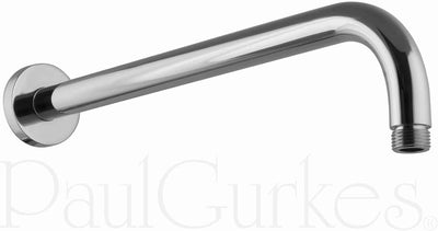 PaulGurkes Duschkopf Regenbrause oval 25x17 cm massiv Messing verchromt mit Wandarm Regendusche Brau