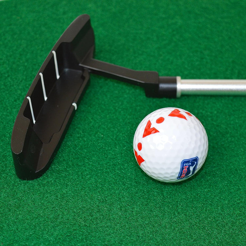 PGA Tour Putting-Matte mit zusammenklappbarem Putter und Ausrichtungsführung, 1,8 m Einzelbett Einze