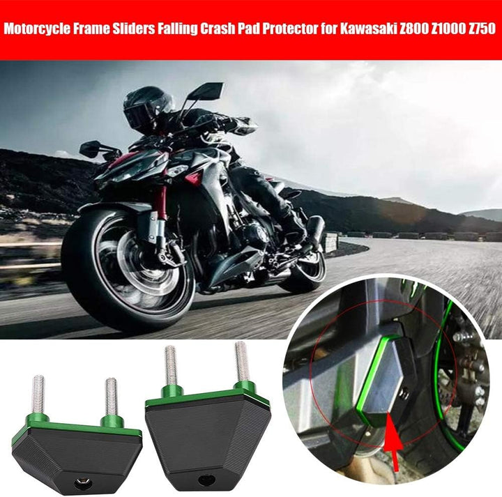 Qiilu 1 Paar Motorrad-Rahmenschieber, Rahmenschieber für fallenden Crash-Pad-Schutz für Z800 Z1000 Z