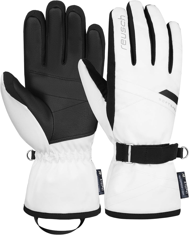 Reusch Damen Handschuhe Helena R-tex Xt Extra Warm, Wasserdicht, Atmungsaktiv 8 Weiss / Schwarz, 8 W