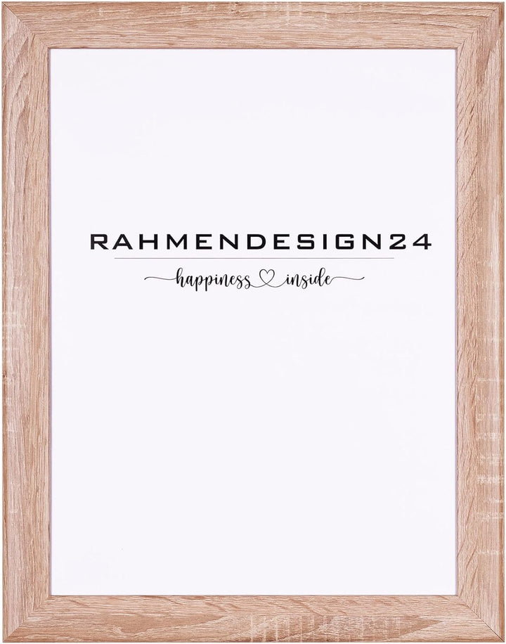Rahmendesign24 Bilderrahmen Fiona 59,4x84 (DIN A1) Sonoma Eiche Fotorahmen, Wechselrahmen, Posterrah