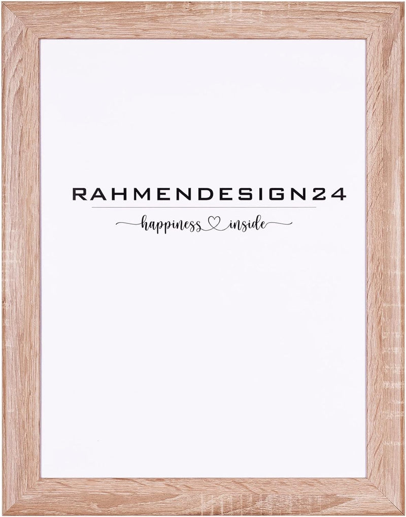 Rahmendesign24 Bilderrahmen Fiona 59,4x84 (DIN A1) Sonoma Eiche Fotorahmen, Wechselrahmen, Posterrah