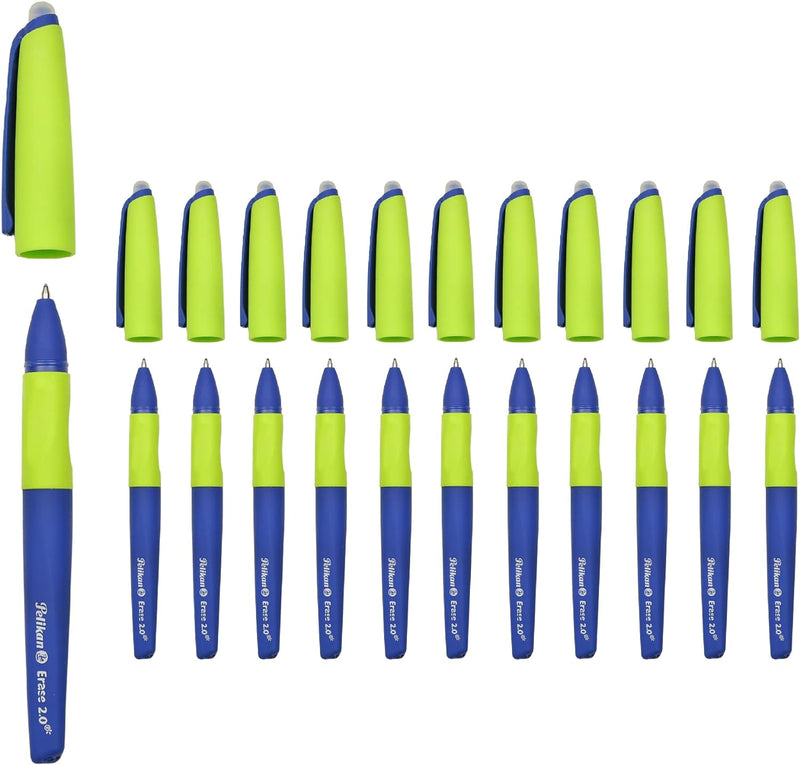 Pelikan Erase 2.0 Ergonomisch radierbarer Roller mit blauer Tinte, für Rechts- und Linkshänder, für