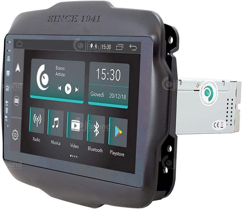 Personalisiertes Autoradio für Jeep Renegade Android GPS Bluetooth WiFi USB DAB+ Touchscreen 9" 4cor