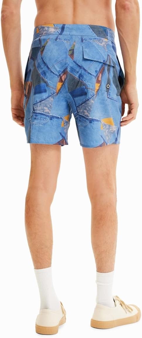 Desigual Herren Man Woven Board Shorts M Blau, M Blau