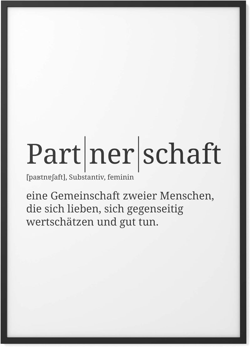 Papierschmiede® Definition: Partnerschaft, DIN A1 (59x84 cm), XXL Poster für Wohnzimmer, Schlafzimme