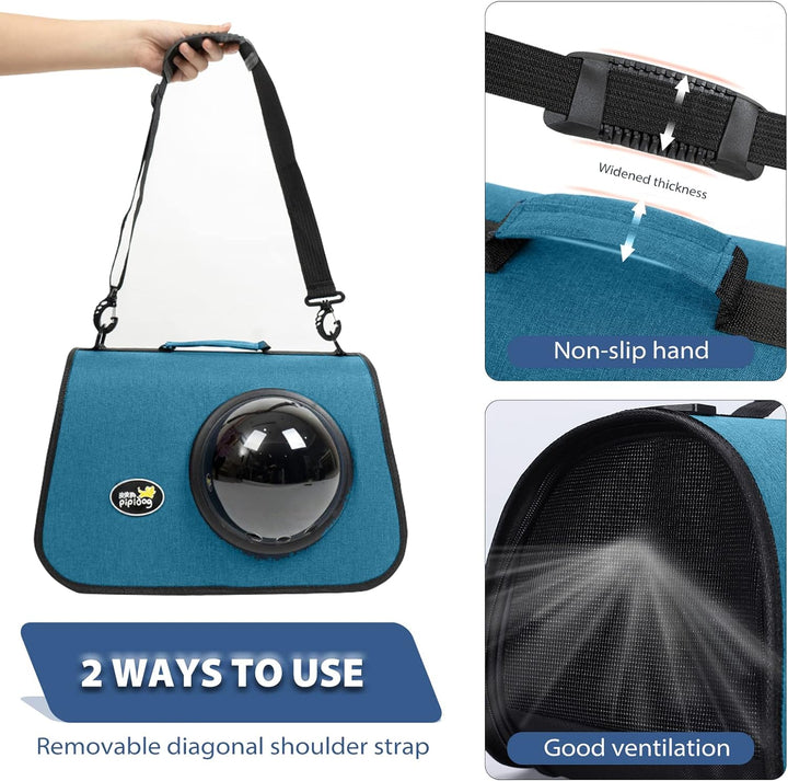 PETCUTE Transportbox Katze,Atmungsaktive Transporttasche für Katze Hund,Hundetragetasche mit Verstel