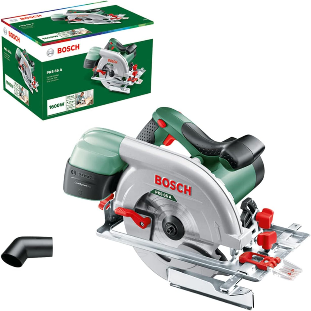 Bosch Home and Garden Bosch Kreissäge PKS 66 A (Präzises Sägen in Holz, 1600 Watt, max. Schnitttiefe