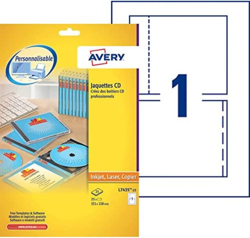 Avery L7435-25 CD-Einleger 25 Stück