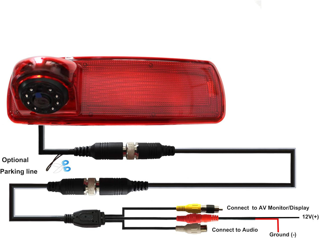 Rückfahrkamera Vivaro Kamera an 3. Bremsleuchte Dachkante Einparkhilfe (NTSC) für Vauxhall Vivaro X8