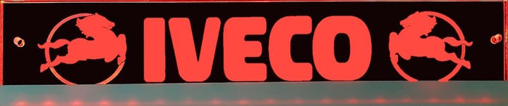 LED Schild kompatibel mit IVECO Logo, 60cmx10cm / 30cmx6cm ideale Geschenkidee Lasergraviert und edl