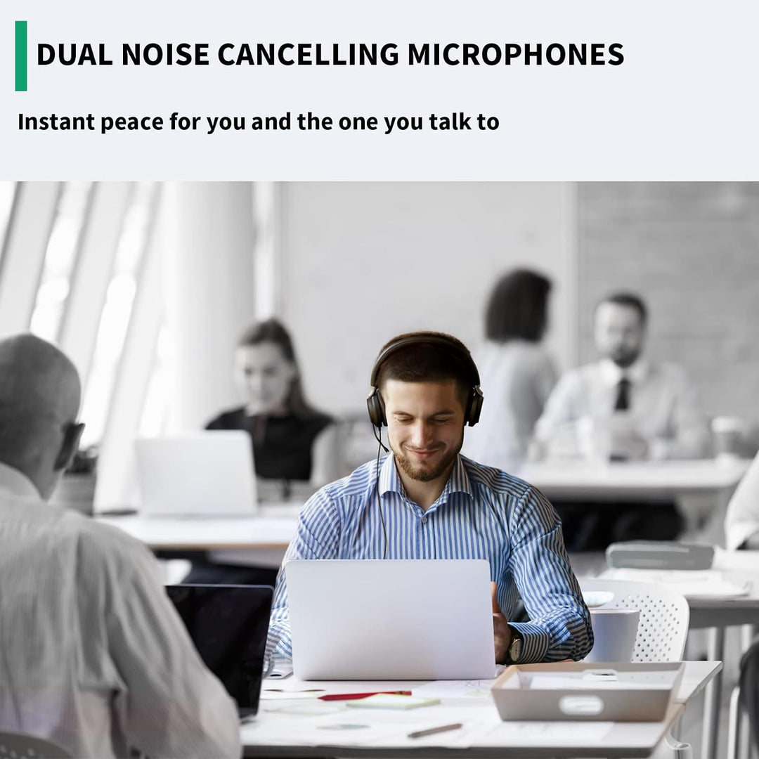 Yealink USB Headset UH38,Microsoft Teams Zertifizierte Stereo Kopfhörer mit Noise Cancelling Mikrofo