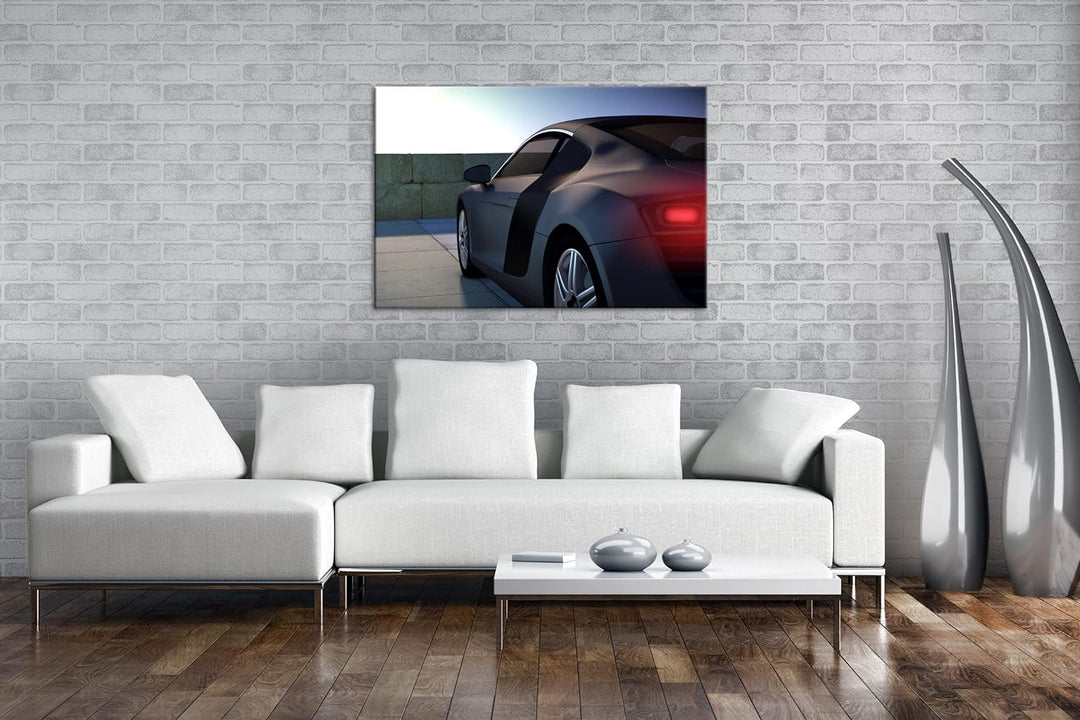 deyoli Sportwagen Illustration Format: 80x60 als Leinwandbild, Motiv fertig gerahmt auf Echtholzrahm