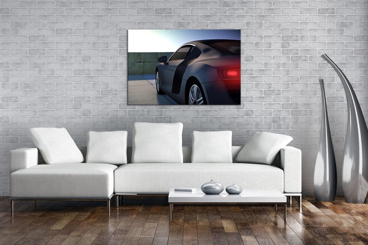 deyoli Sportwagen Illustration Format: 80x60 als Leinwandbild, Motiv fertig gerahmt auf Echtholzrahm