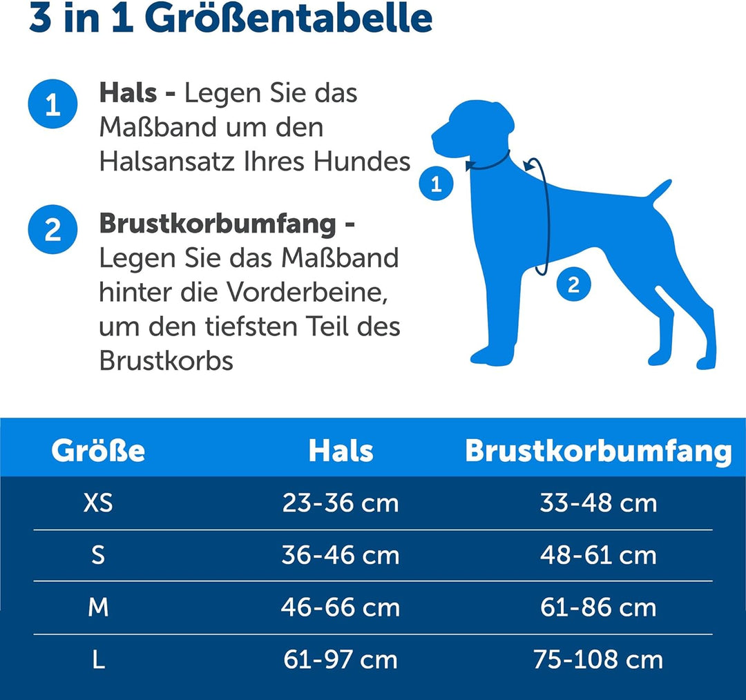PetSafe 3-in-1 Geschirr, Hundegeschirr mit Rückhaltegurt, Reduziert Ziehen und Druck auf die Kehle,