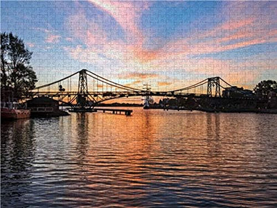 CALVENDO Puzzle Kaiser Wilhelm Brücke im Sonnenuntergang 1000 Teile Lege-Grösse 64 x 48 cm Foto-Puzz