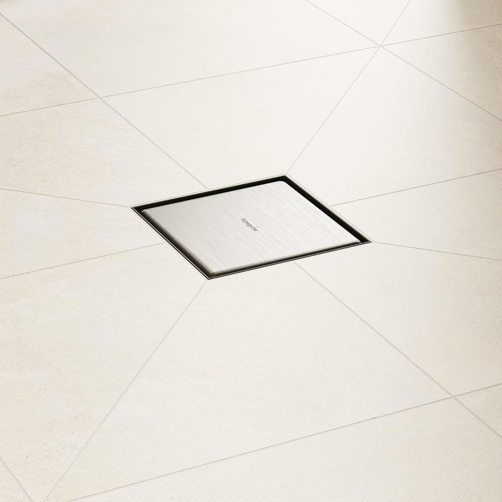 hansgrohe 56247800 RainDrain Point Punktablauf 100/100 rückseitig befliesbar Edelstahl gebürstet Kom
